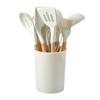 Wooden Handle Silicone Kitchen Utensils 12-Piece Set Nonstick Cooking Spatula Spoon Heat-Resistant Silicone Kitchen Tools Set