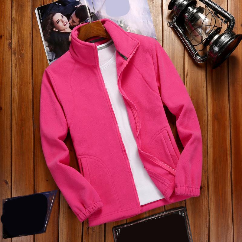 Autumn Winter Women Fleece Zip Up Sweatshirts Long Sleeve Warm Polar Fleece Coat