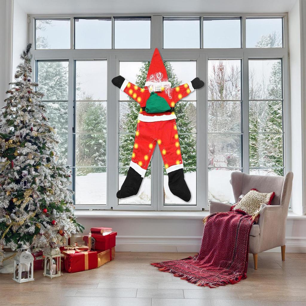 Climbing Santa Claus Decor Seasonal Climbing Decoration Santa Claus Hangable Clothes For Outdoor Party Gathering Classroom Door