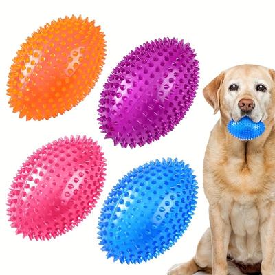 Brinquedos de Futebol para Cães que Fazem Barulho - Brinquedos de Borracha Resistentes para Mastigar para Raças Pequenas a Médias - para Saúde Dental e Brincadeiras Interativas
