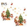 Festival Atmosphere Decor Cartoon Christmas Window Sticker, Removable Santa Snowman Tree Decal, Waterproof PVC Ornaments Static Cling Sticker for Home