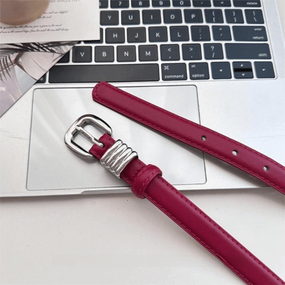 PU Leather Waist Belt Thin Dress Jeans Belt Casual Women's Belt  Streetwear
