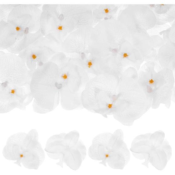 20-Pack Artificial Orchid Flower Heads, Silk Faux Butterfly Flowers Head for Wedding/Bouquet/Bridal/Party Decor, Fake Phalaenopsis Petals Bulk [2.76