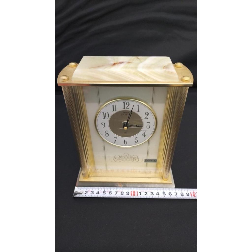 Used SEIKO Green Onyx Table Clock