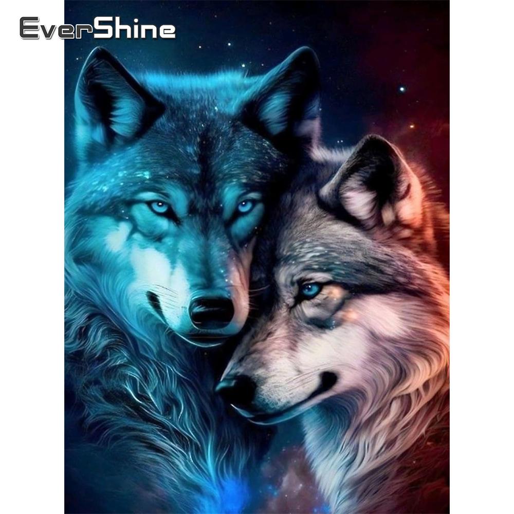 Nouvel Arrivage Broderie Diamant Animal Loup Convient aux Débutants Peinture Diamant Chien Mosaïque DIY Loisir Enfant