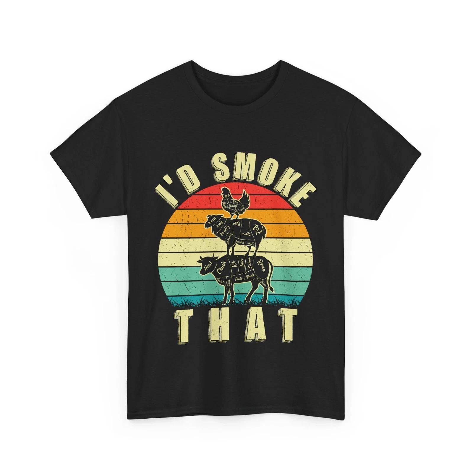 BBQ Shirt, Grilling BBQ Smoking Lovers T-shirt, I D Smoke That Vintage Shirt 4XL