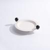 Black and White Square Round Tray