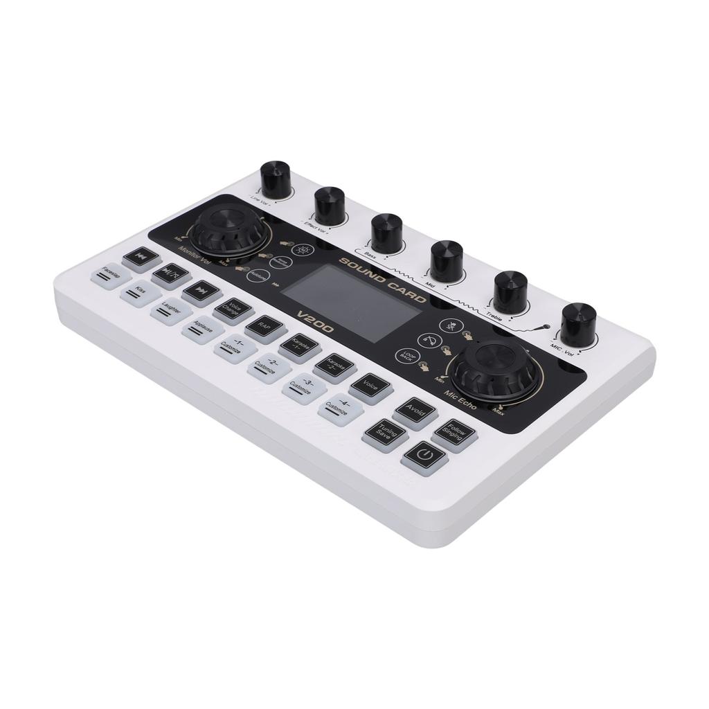 Live Streaming Sound Card Mixer Sound Console Professional Recording 12 Voice Effects LED Display Re Able for Singing Karaoke Live Interaction