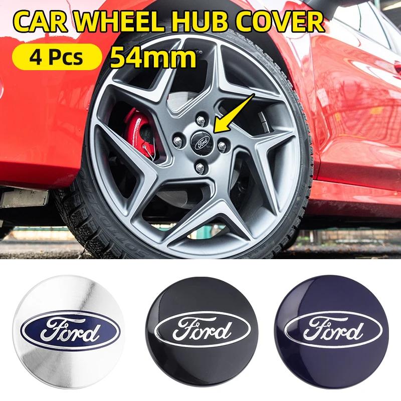 Horká nálepka na auto Pro Ford Nová 54mm 4ks Kovový emblém kryt středového krytu náboje kola auta Pro Ford Focus 2 Mk3 F150 Mondeo C-Max Fusion