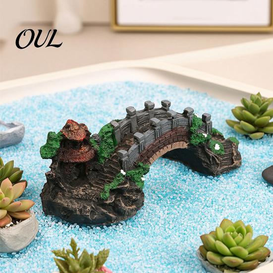 Resin Landscape Decor Aquarium Bridge Ornament, Arch Miniature Fish Tank Decor, Reptile Terrarium Mini Model for Terrarium, Fairy Garden Accessories
