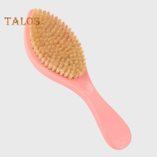 Men Beard Brush with Ergonomic Handle Nylon Boar Bristle Curved Wave Beard Straightener Brush Home Salon Men Mustache Grooming Styling Tools