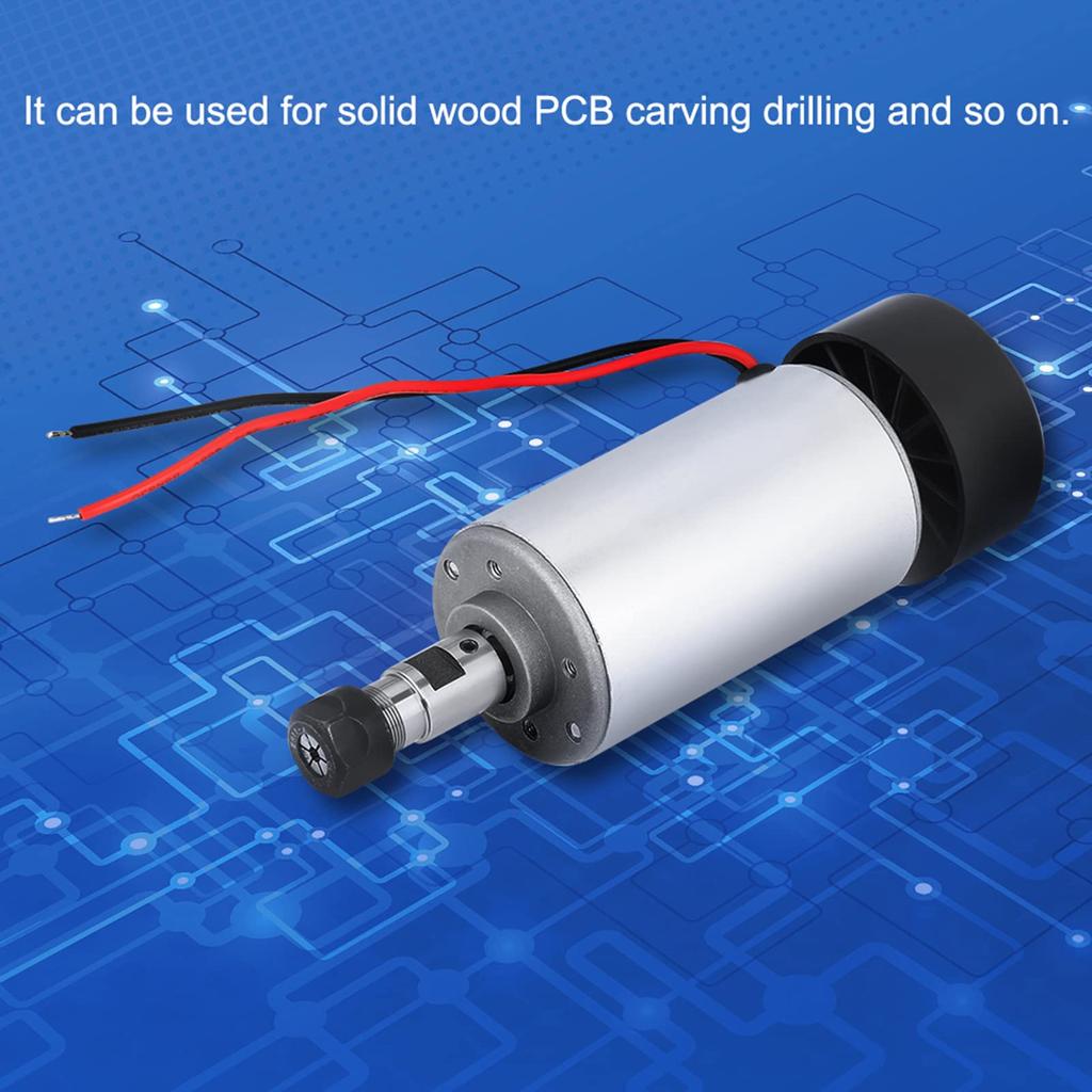 CNC Spindle ER11 Air-Cooled Brushless Spindle Motor, 300W 52mm DC 48V, High-Precision Motor for PCB Engraving, Drilling & DIY Engraving Accessories
