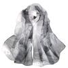 Lotus Geogette Medium-Long Silk Printed Scarf Summer Sunscreen Shawl Mom Gift Style Dance Versatile