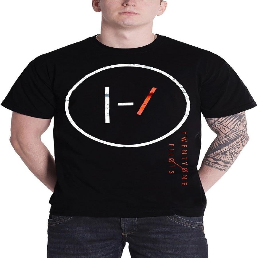 21 Twenty One Pilots Футболка гигантский логотип группы clique новая Официальная Мужская Черная S
