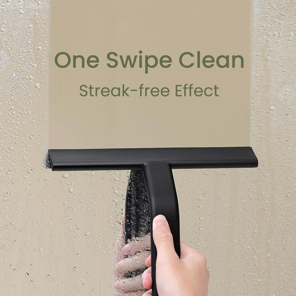 Bathroom Shower Squeegee Built-in Hook Silicone Scraper Streak Free Glass Wiper for Mirror Tile Car Windshield Household Cleaner