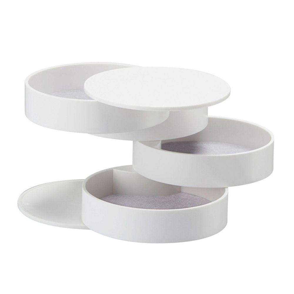 Style Ring Holder Dust-proof Compartment Earring Storage Ring Box Rotate Jewelry Boxes Storage Case