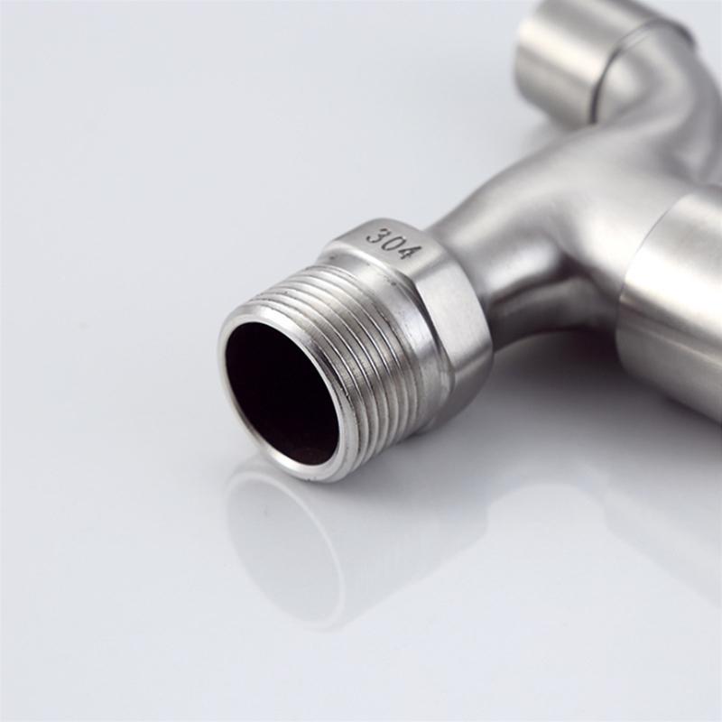 Modern Fashion 304 Stainless Steel 3/4' Fast Open Lengthen Faucet with Creative Handle for Garden Washing Machine Cold Water Tap