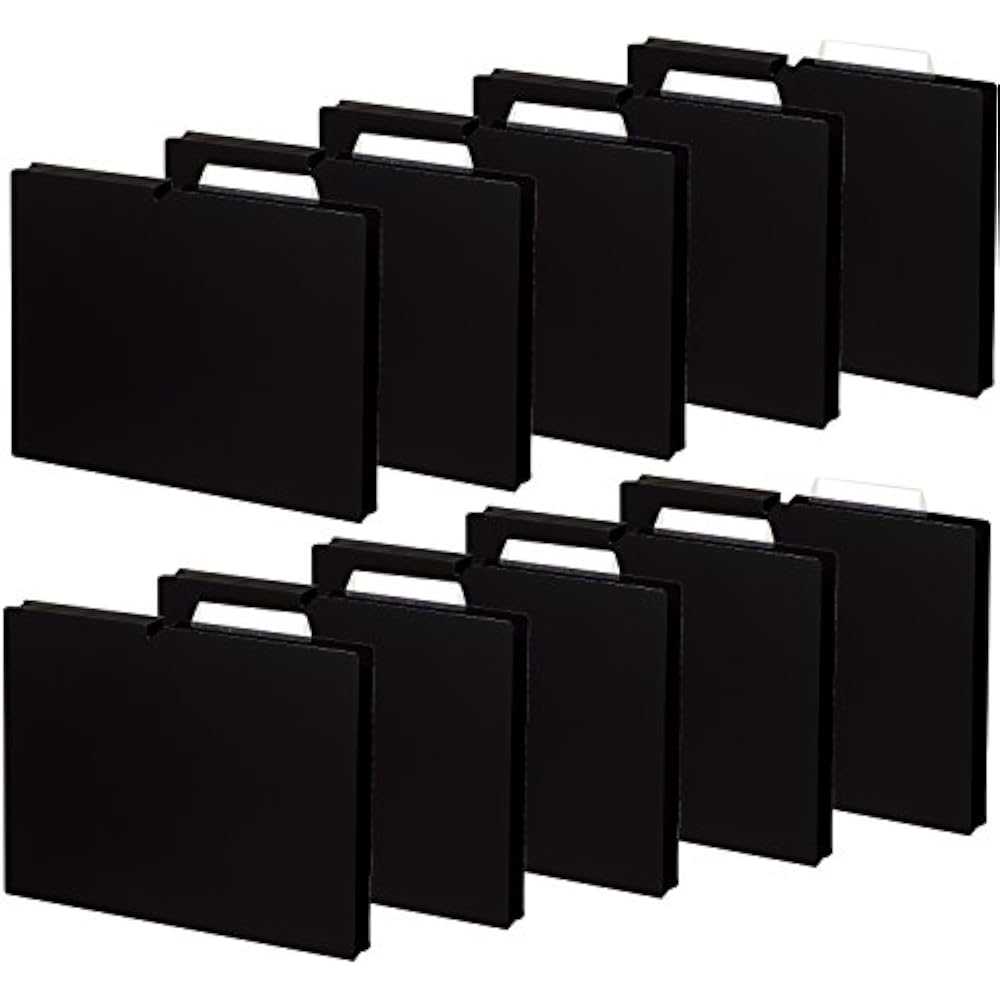 Kokuyo A4P-NEF30DX10 Individual File Folders, NEOS A4, 30mm, 3 Side Binding, 10 Books, Black