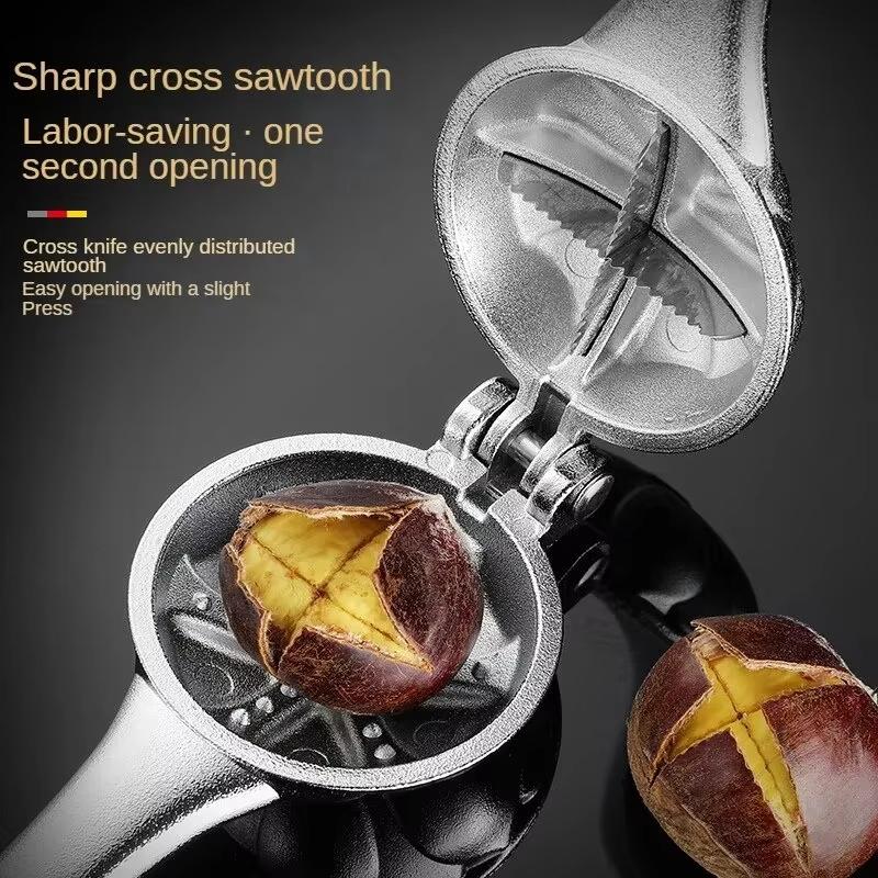 Chestnut Clip Nut Cracker Sheller Portable Peeling Walnut Pliers Cutter Opening Chestnut Pliers Clip Kitchen Tool