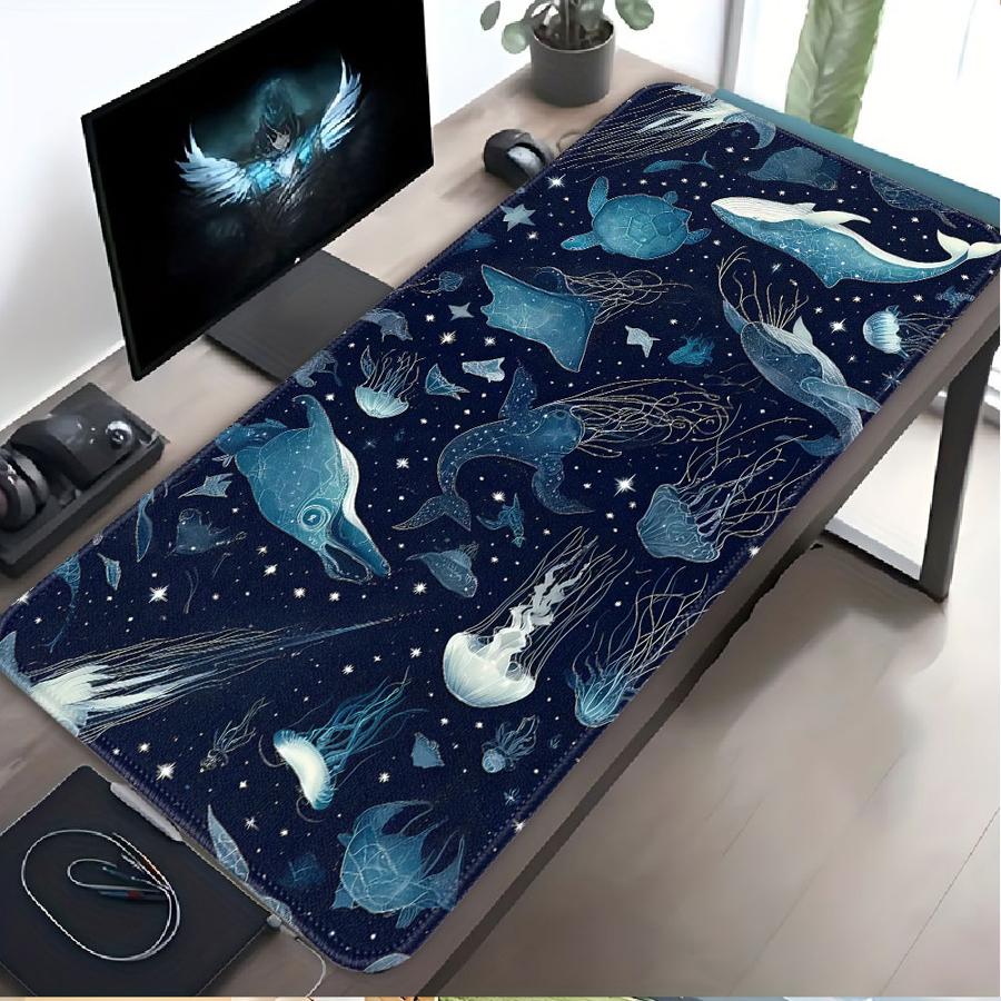 Deep Sea Blue Fish Mouse Pad Computer Laptop Pad Desk accessories Keyboard Mouse Pad Game Console Pad office Pad Anti slip