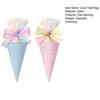 2 Pcs Pink Bow Cone Cellophane Bag DIY Sweet Cone Shaped Treat Bags for Wedding Party Favors Sweet Snack Popcorn Packing