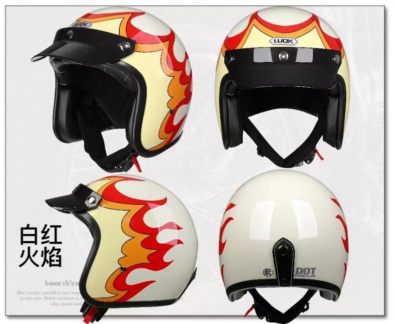 Harley Helmet Half Helmet Hard Hat Electric Vehicle Men's and Women's Motorcycle Riding Protection Motorcycle Goggles Bicycle