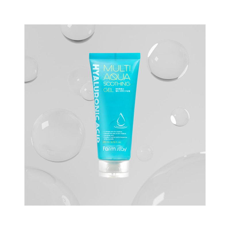 Farmstay Acide Hyaluronique Multi Aqua Gel Apaisant 200 ml