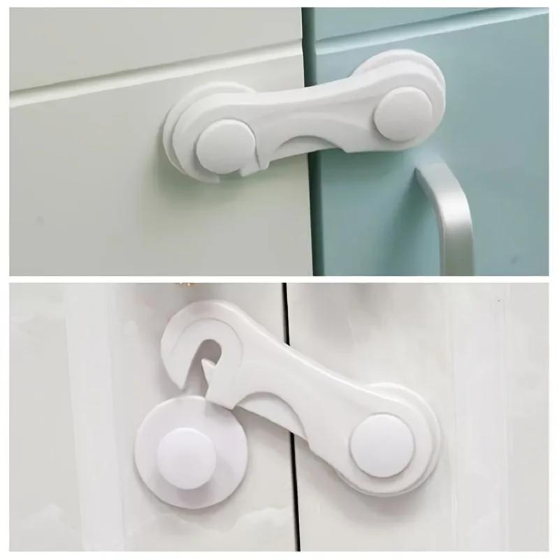 Premium Adjustable Plastic Cabinet Safety Drawer Locks Secure Anti-Pinch Door Locks for Home Improvement Kitchen