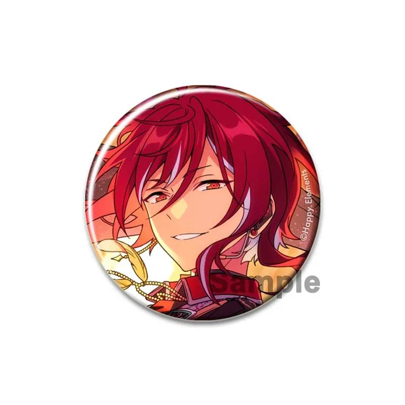 32/44/58mm Ensemble Stars Idol Brooch Round Cartoon Cosplay Badge Akehoshi Yuuki Fushimi Narukami Lapel Pins for Backpack Gift Accessory