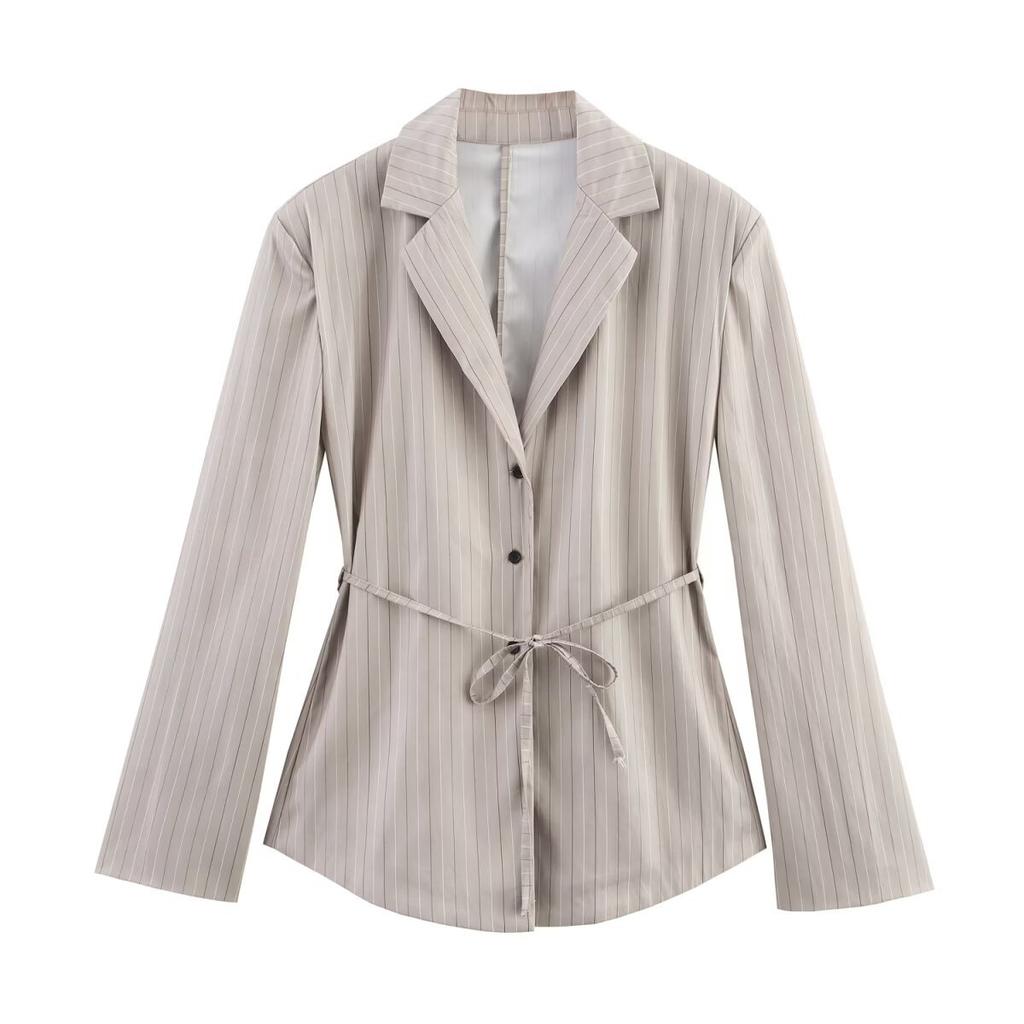 European and American French women's clothing fashion versatile design thin belt suit suit 2010821