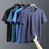 Men's Quick-Dry Ice Silk Mesh T-Shirt - Summer Casual Loose Fit Print, Round Neck, Short Sleeve