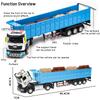 1:40 3Styles Blue Pullback Engineering Flatbed Transport Vehicle Trailer Truck Rescue Car Alloy Toys For Children Boys Gifts