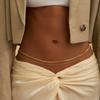 Stylish Double Layer Metal Belly Chain Waist Belt For Women Fashion Body Jewelry Waist Chain Evening Party Accessory