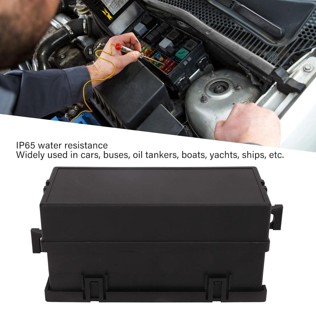 12V Auto Waterproof Relay Box Block Kit 6 Relay Holder Includes 6 relays and 11 blade 11 ATC/ATO holders For Car Yacht Boat