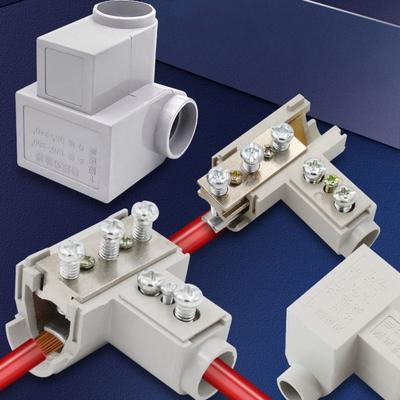 Electrical Connectors High Power High Power Splitter Large Current T-Type Quick Terminal Block Conductor Brass Wiring Connector