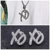 High Hip Hop XO Letter Pendant Necklace for Women Men, Fashion Creative Cubic Zirconia Exaggerated Hip Hop Rock Gift Jewelry