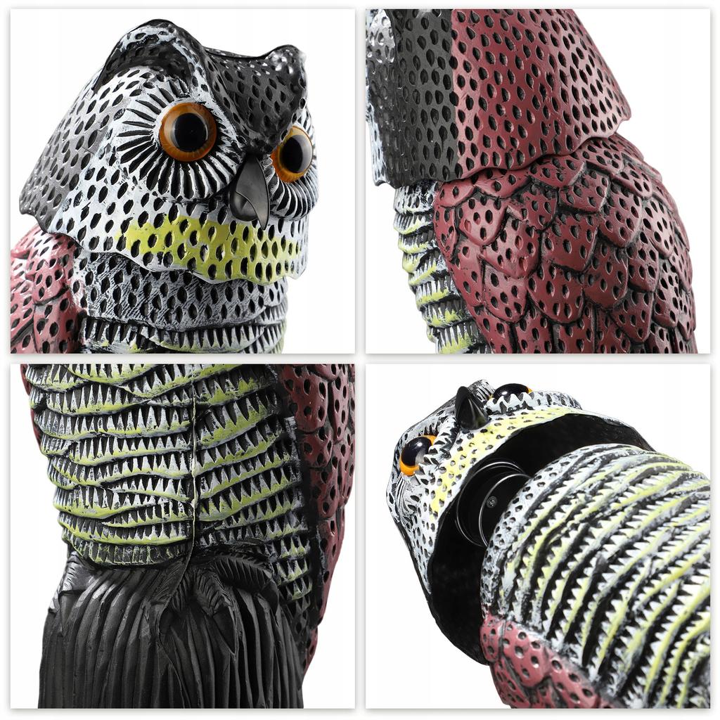 KADAX Vogelabwehr Tauben Stare Auf Vögel Eule Beweglicher Kopf Für Garten