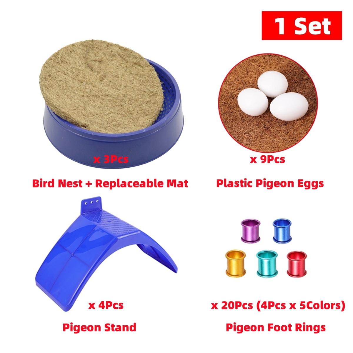 

1 Set Plastic Pigeon Birds Breeding Nest Kit Bird Egg Pads Pigeon Racks 8mm Foot Rings Solid Plastic Pigeon Eggs Birds Supplies