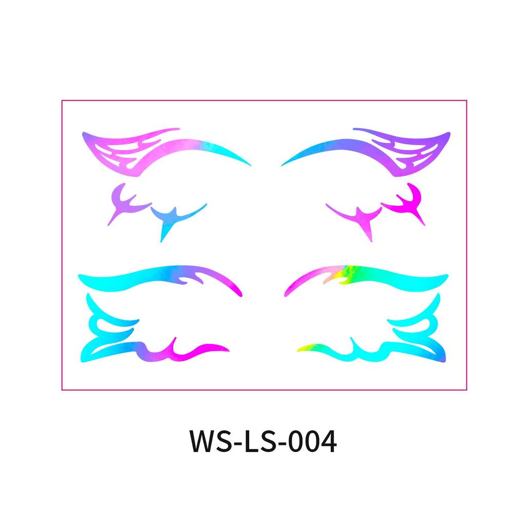 European & American Cross-border Music Festival Laser Eyeliner Stickers - Waterproof & Long-lasting Disposable Tattoos