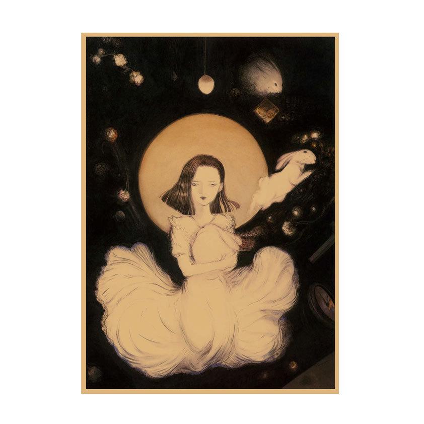 Yoshitaka Amano Retro Japanese Illustration Poster for Bar & Restaurant Wall Decor