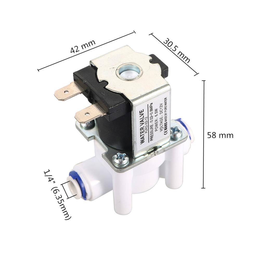 Normally Closed Electric Water Solenoid Valve 1/4" Quick Access Water Purifier DC 12V 24V Magnetic Water Inlet Flow Switch