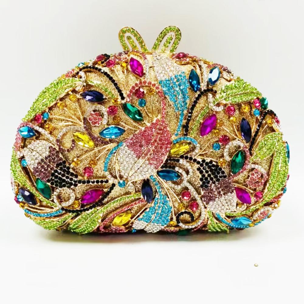 Kristall Abendtasche für Damen Strass-Hochzeitshandtaschen WHTUOHENGLady Diamanttasche Abschlussball-Geldbörse 17 Farben Gelb/Blau/Rot Taschen