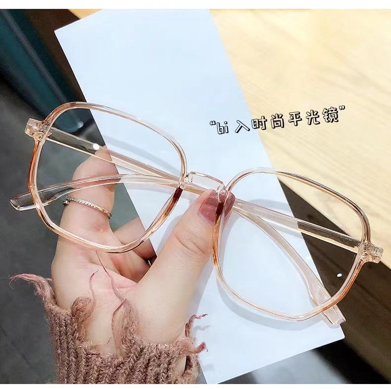 Live Broadcast Polygonal Glasses Frame Female Trend Large Frame Anti-Blue Light Flat Mirror Student Myopia Finished Product