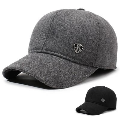 Warm Ear Protection Baseball Cap Middle-Aged Men's Winter Velvet Cap Dad Grandpa Outdoor Cold-Proof Cotton Cap