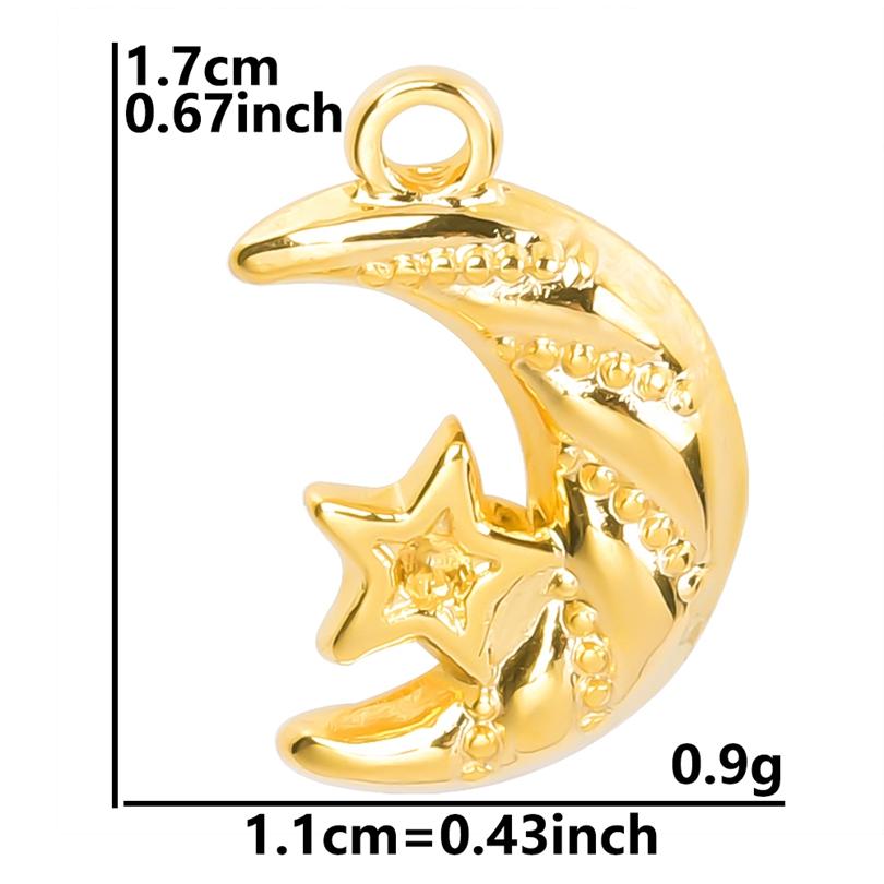 Vintage Metal Filigree Moon Pendants For Jewelry Making Supplies Connectors Accessories Stainless Steel Charm Bulk Luna Material