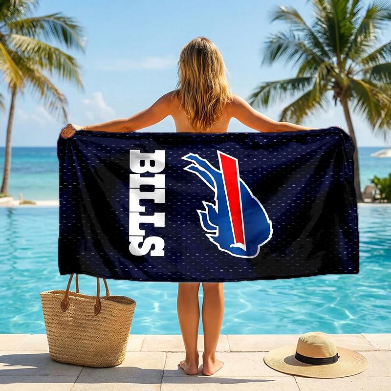 Bills Team Fashion Beach Towel: Ideal for Summer Adventures Soft, Absorbent and Quick Drying Suitable for Swimming and Bathing
