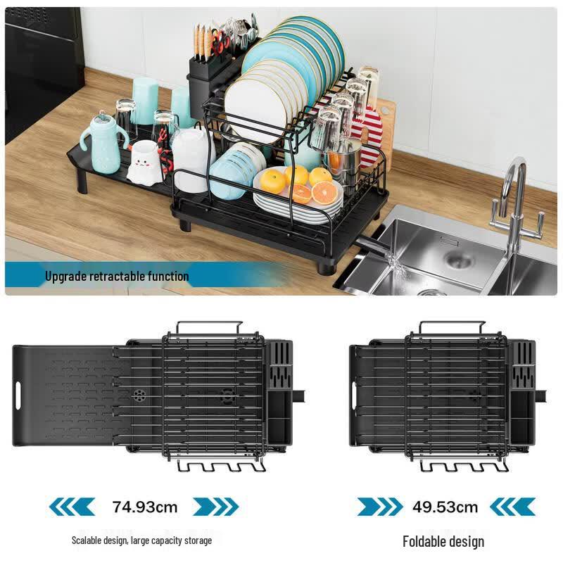 CMAOS Extendable 2-Tier Dish Drying Rack