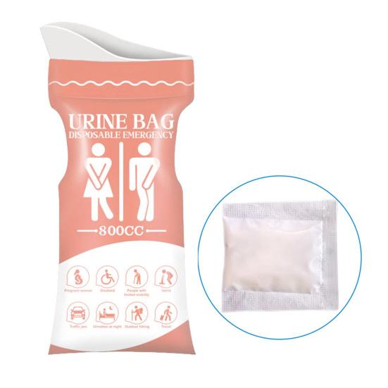 Car Emergency Urinal Bag Disposable Portable Urine Catcher for Men Women 800ml Capacity Leak-Proof Travel Urinal for Long Drives Road Trips