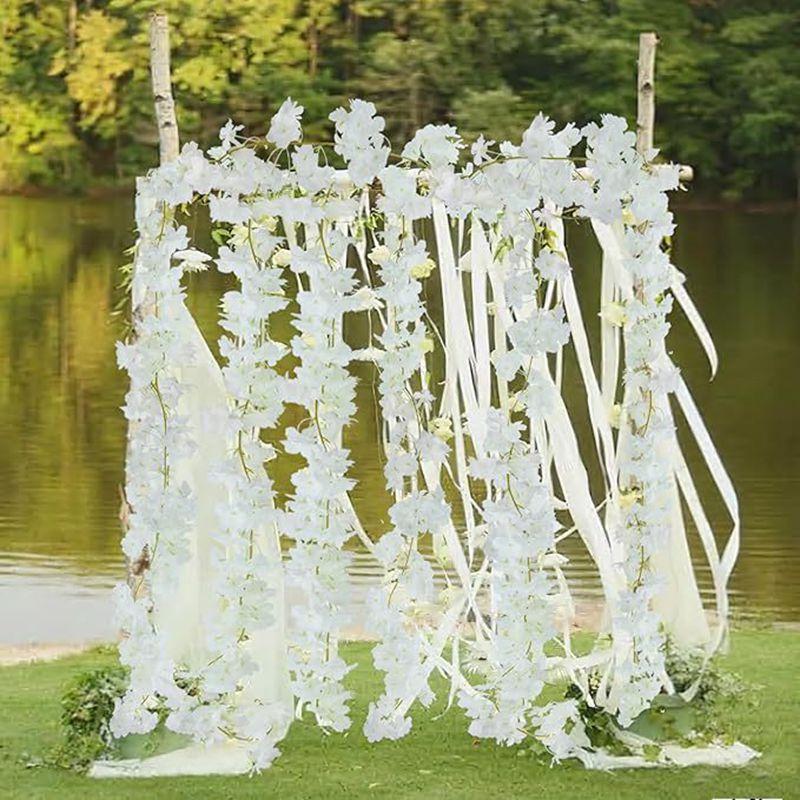 Artificial Flower Sakura Vine Wedding Outdoor Garden Roses Arch Home Room Party Decora Festival Bridal Fake Silk Scrapbook Plant