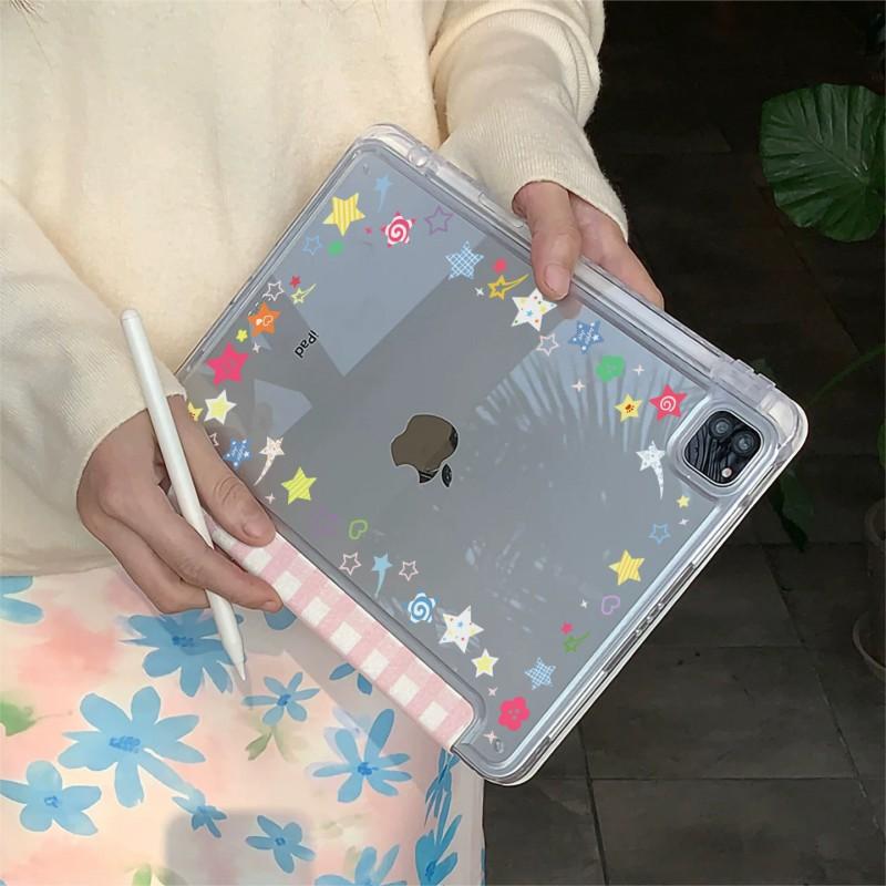 Korean Style IPad Case Air Pro 10th Gen Mini 6 13 Inch Y Fold Grid Design